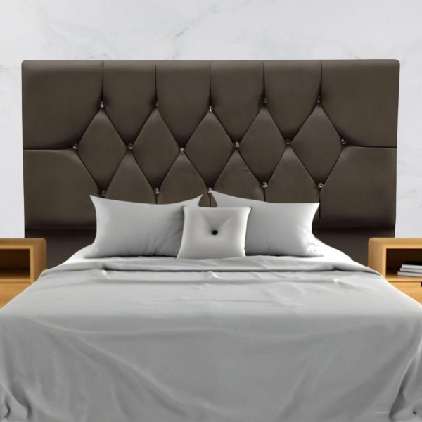 Cabeceira Cama Box Estofada Solteiro 90 Cm Suede Melissa Cor:marrom
