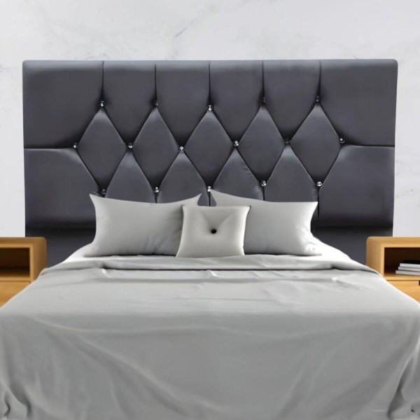 Encontraproduto.com.br - Cabeceira Estofada Cama Box King 195 Cm Suede Nina cinza Escuro