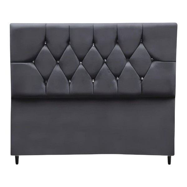 Encontraproduto.com.br - Cabeceira Estofada Cama Box King 195 Cm Suede Nina cinza Escuro