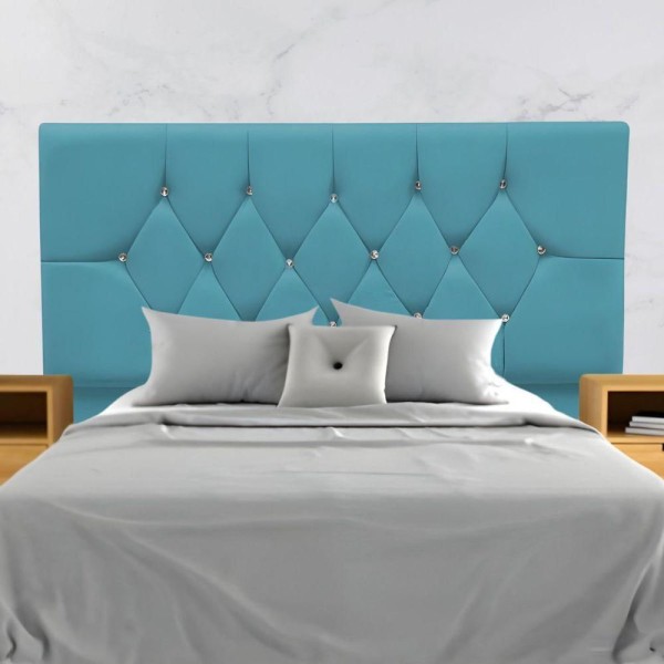 Encontraproduto.com.br - Cabeceira Cama Box Estofada Solteirão 100 Cm Suede Isabela azul Turquesa