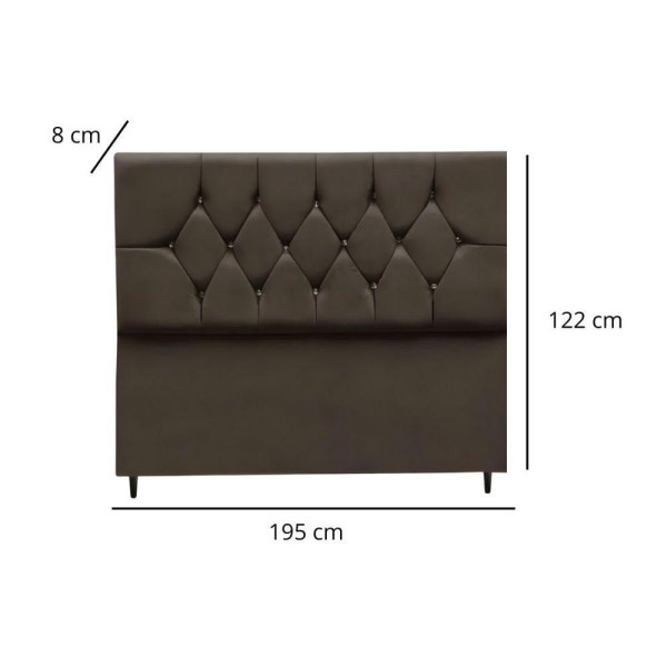 Encontraproduto.com.br - Cabeceira Estofada Cama Box King 195 Cm Suede Ayla marrom