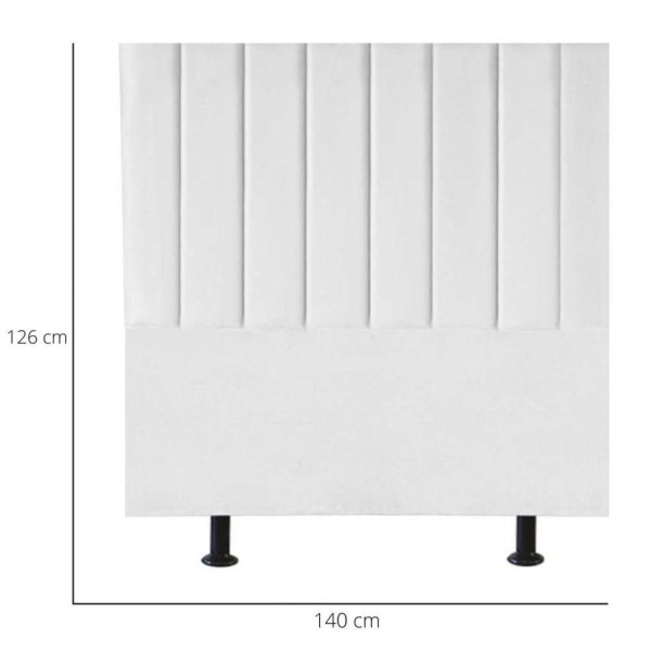 Encontraproduto.com.br - Cabeceira Estofada Cama Casal Box 140 Cm Sara Suede E Frame Cor:branco