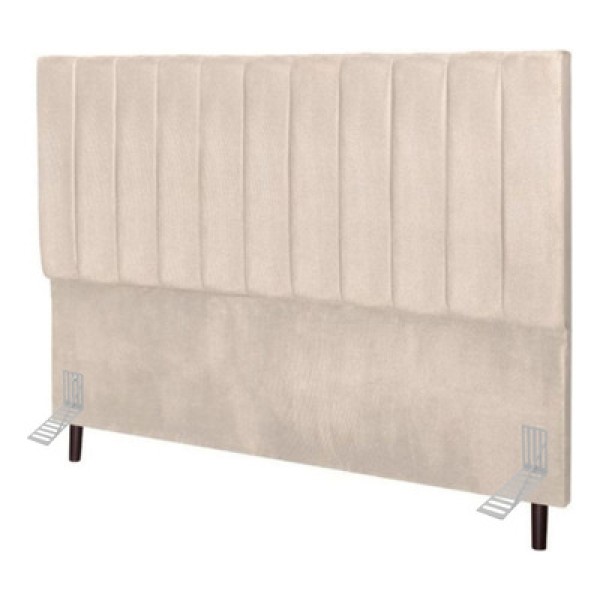 Cabeceira Estofada Cama Box King 195cm Lídia Linho e Frame cinza
