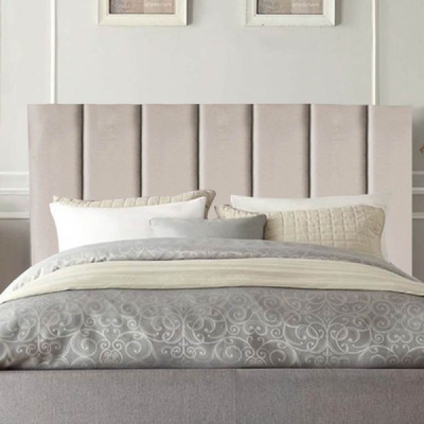 Cabeceira Estofada De Cama Solteiro Box 100 Cm Esther Corino E Frame Cor:bege