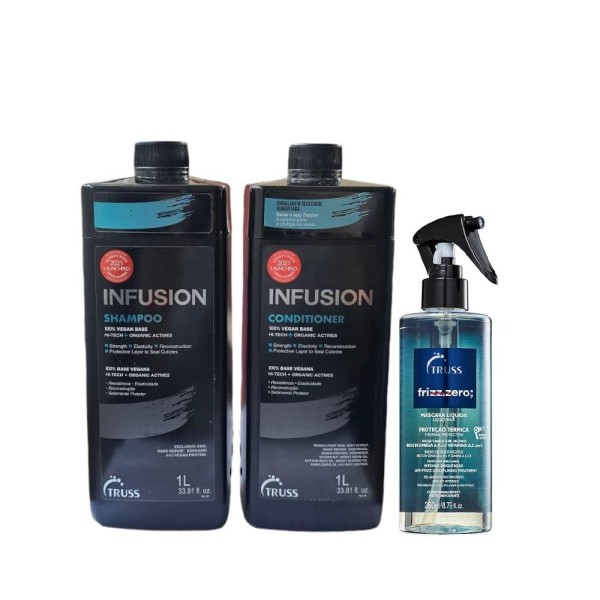 Kit Truss Infusion Shampoo 1000ml + Condicionador 1000ml + Frizz Zero Spray 260ml