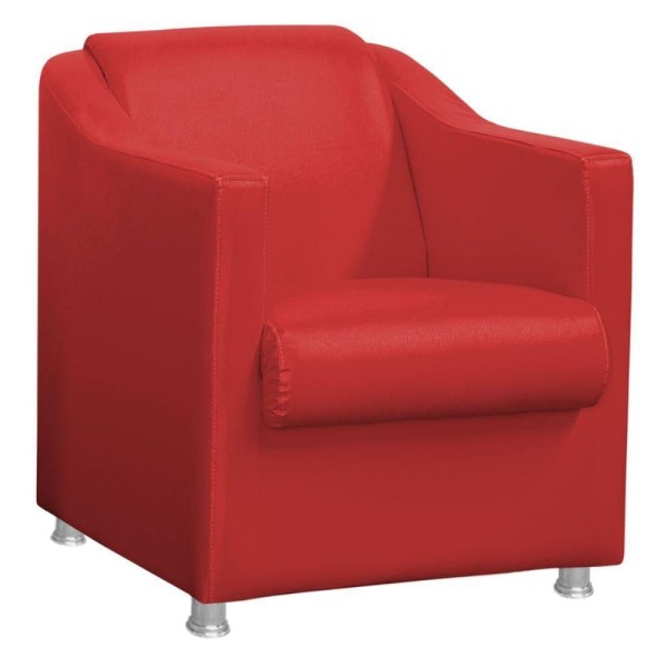 Poltrona Decorativa Consultório Bia Corino Vermelho Oz Store
