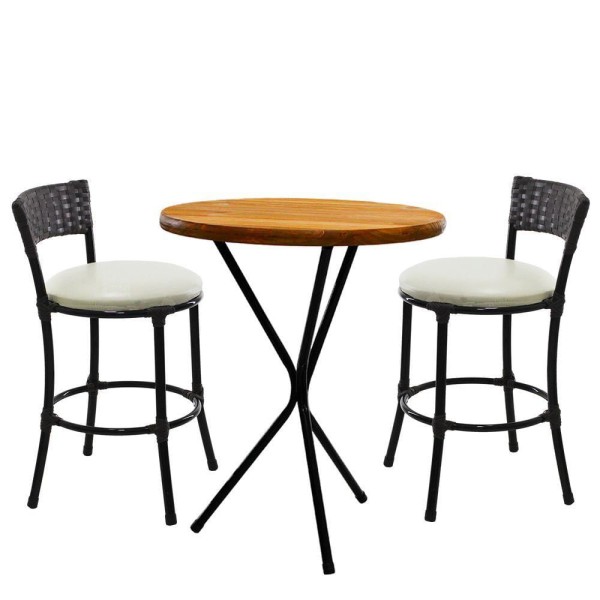 Encontraproduto.com.br - 2 Banquetas Forts Baixa Ferro Fibra Preto Com Bistrô E Assento Branco