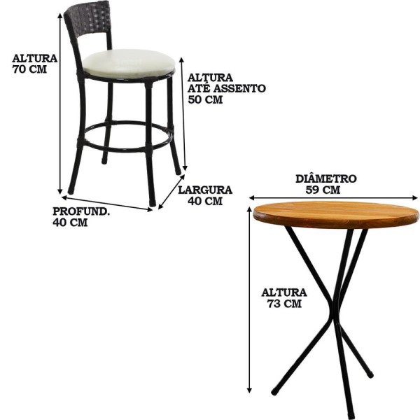 Encontraproduto.com.br - 2 Banquetas Forts Baixa Ferro Fibra Preto Com Bistrô E Assento Branco