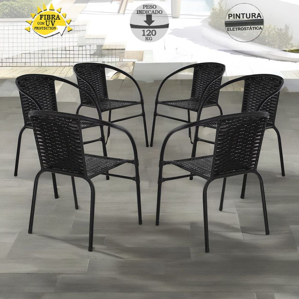 Encontraproduto.com.br - 6 Cadeiras Happy Hour Para Jardim Estilo Beleza Com Qualidade Panero