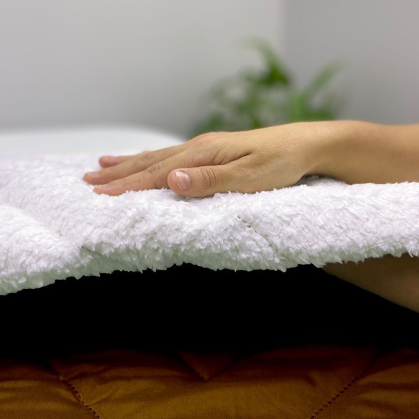 Encontraproduto.com.br - Edredom Coberdrom Robust Queen Sherpa Pesado - Mostarda