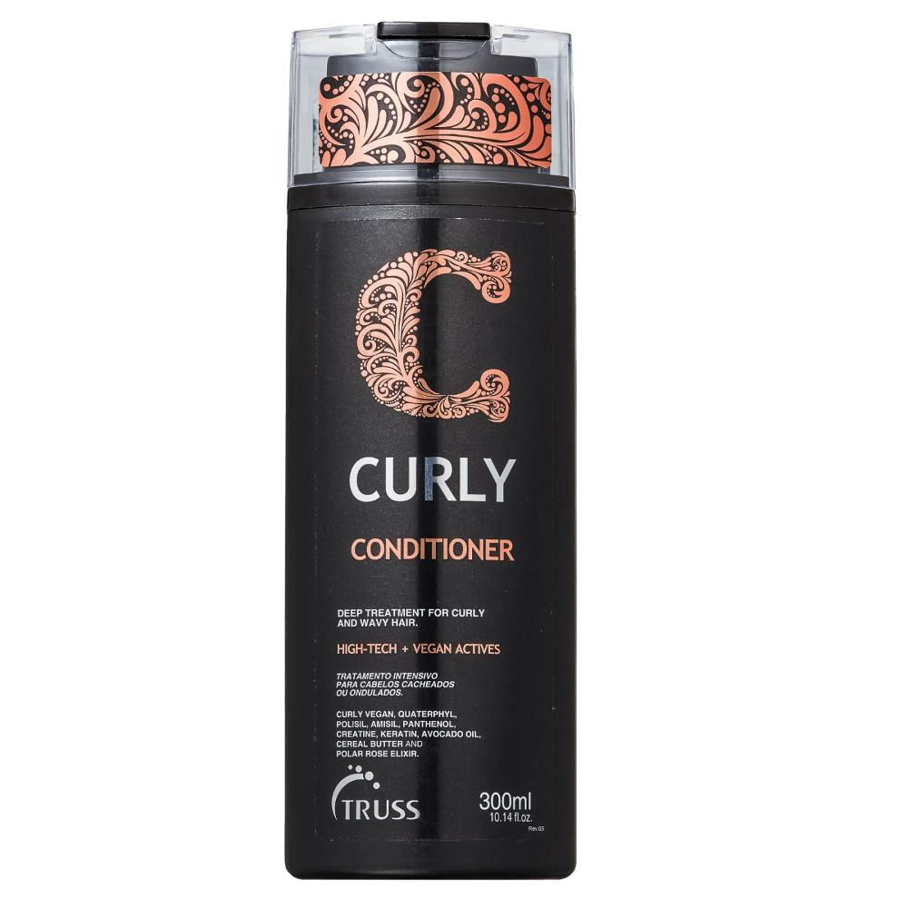 Encontraproduto.com.br - Kit Truss Curly - Shampoo Low-Poo 300ml + Condicionador 300ml + Leave-In Fix 250ml + Uso Obrigatório 260ml