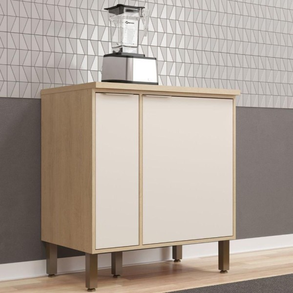Encontraproduto.com.br - Balcão Para Cooktop Com Porta Condimento 80Cm Micheli Carvalho Off