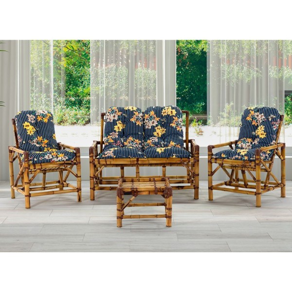 Encontraproduto.com.br - Conjunto Bambu Namoradeira, 4 Lugares E Mesa Centro, T5