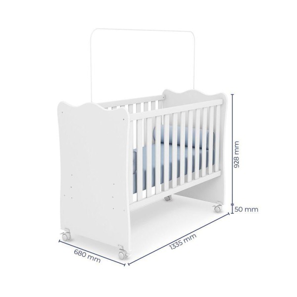Encontraproduto.com.br - Conjunto Quarto Bebê Branco: Guarda-Roupa 2 Portas Com Cantoneira Acoplada E Berço