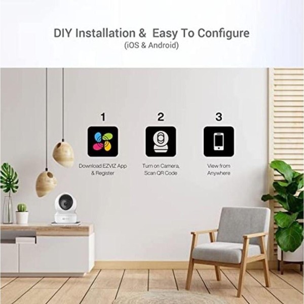 Encontraproduto.com.br - Câmera Ip C6N 1080P, S- Fio, Wi-Fi, Ir 10M, Branco - Ezviz
