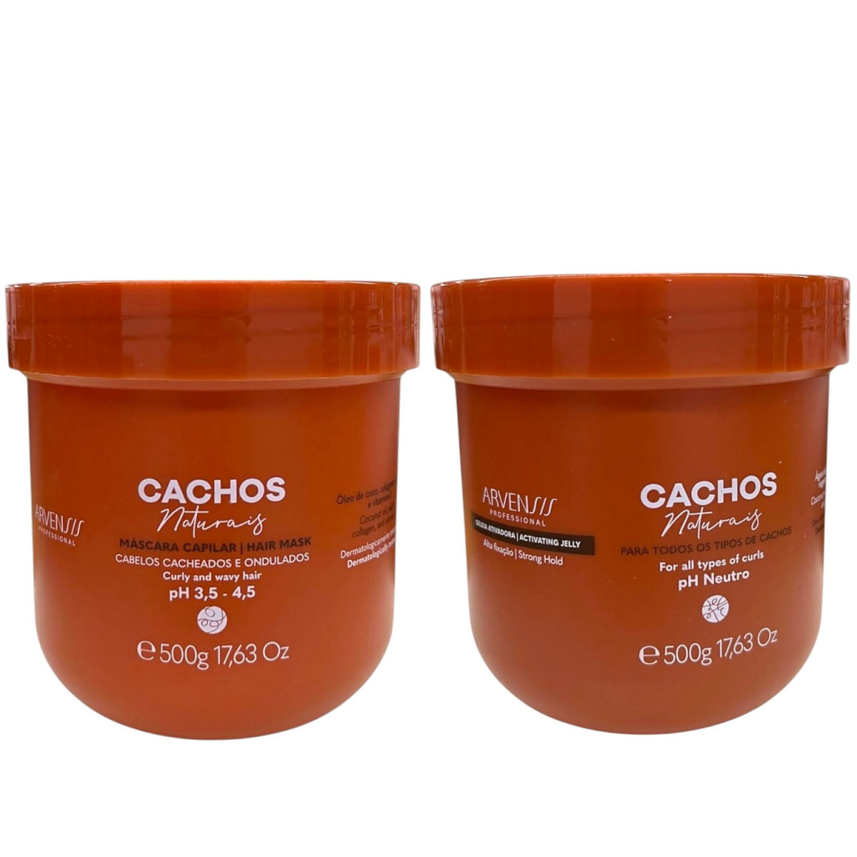 Kit Arvensis Professional Cachos Naturais - Máscara 500g + Geleia Ativadora 500g