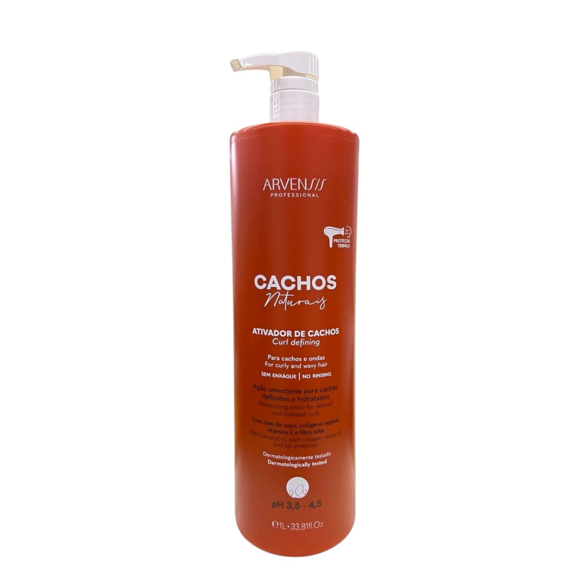 Kit Arvensis Professional Cachos Naturais - Shampoo 1L + Ativador De Cachos 1L + Geleia 500g + Day After 250ml