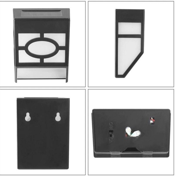 Encontraproduto.com.br - Luminaria Solar Parede Kit 4 Uni Arandela Spot Luz Led