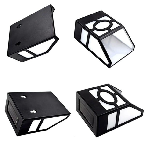Encontraproduto.com.br - Luminaria Solar Parede Kit 4 Uni Arandela Spot Luz Led