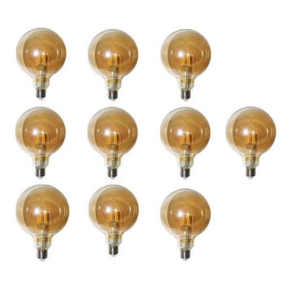 Encontraproduto.com.br - Lampada Ballon 38w Multi Filamento Kit 10 Uni Branco Quente Luz Led Retro Decoraçao Vintage