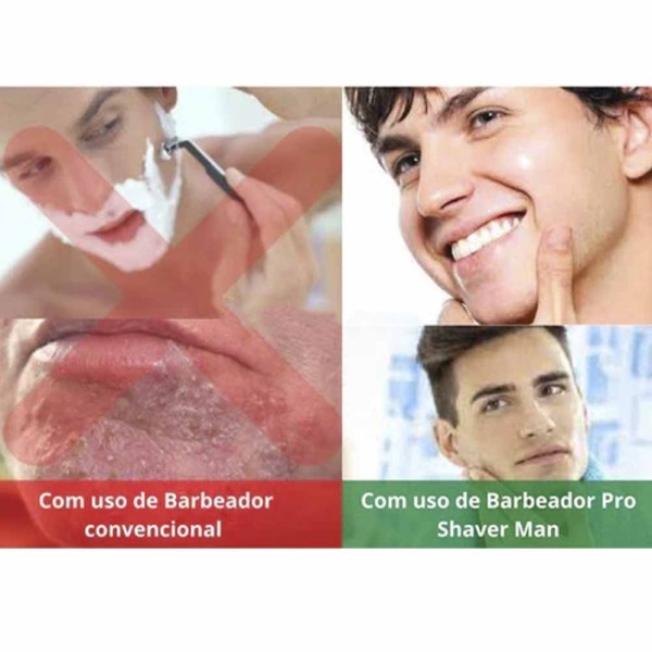Encontraproduto.com.br - Barbeador Eletrico Shaver Aparador Pelos Shaver Sem Fio Portatil Usb Resistente Cavanhaque Barba