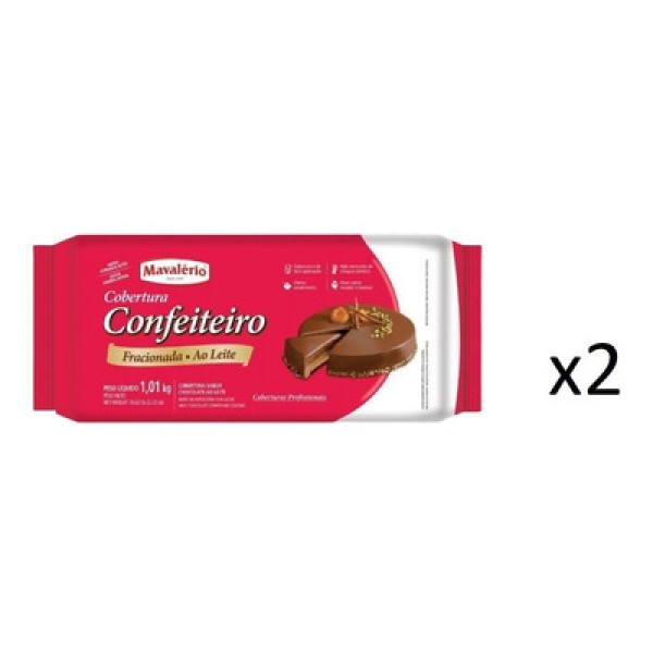 Encontraproduto.com.br - Cobertura Chocolate Ao Leite Confeiteiro 1,01kg/cada- Kit 2u