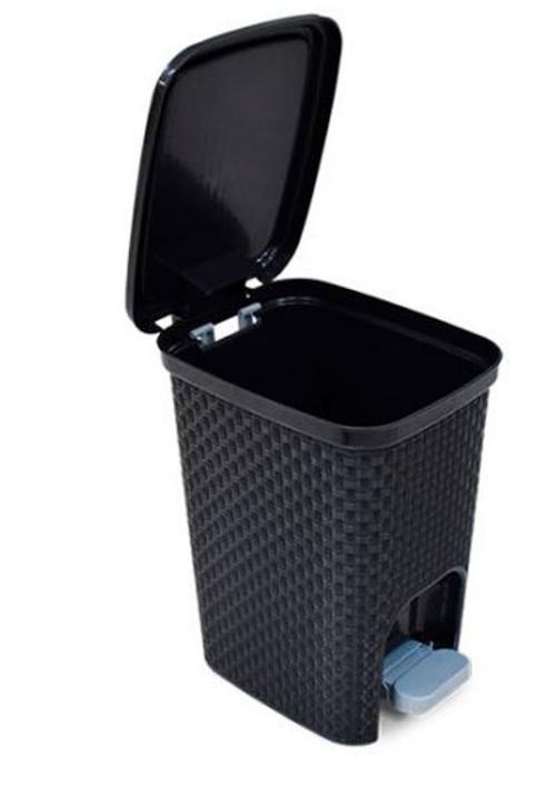 Encontraproduto.com.br - Lixeira Cesto Com Tampa 7 Litros Com Pedal Preta Banheiro