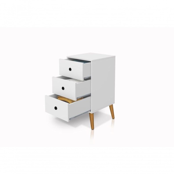Encontraproduto.com.br - Mesinha Stilo De Cabeceira Retro Básica C/ 3 Gaveta Mdf Br