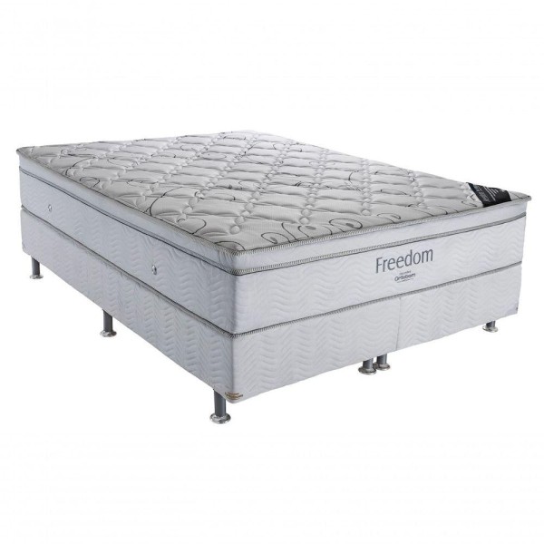 Encontraproduto.com.br - Conjunto Box E Colchão Mola Superpocket Super King Freedom Ortobom