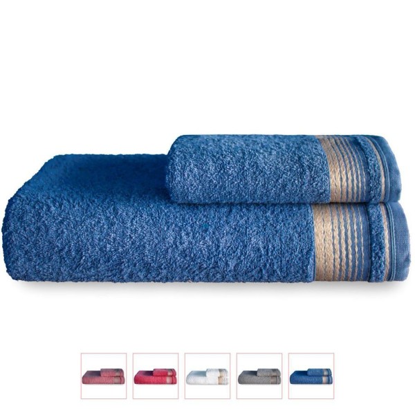 Encontraproduto.com.br - Jogo De Toalhas Gigante 2 Peças 380g/m2 100% Algodão Sublime - Azul Egito