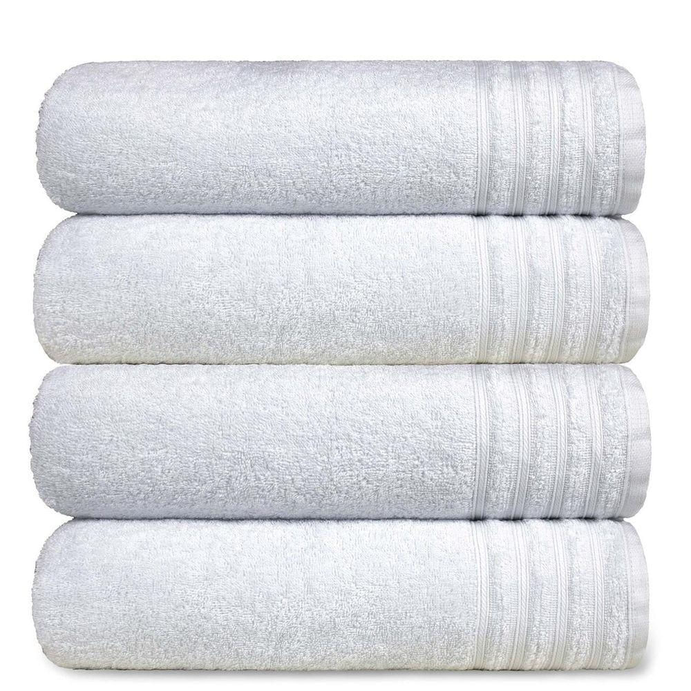Kit 4 Toalha Gigante Banhão Fio Penteado 100% Algodão Twist - Branco
