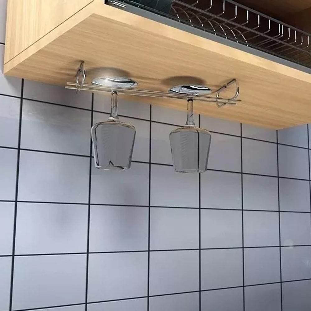 Encontraproduto.com.br - 4 Suportes Organizadores De Armário Porta Taças Cromado 42cm