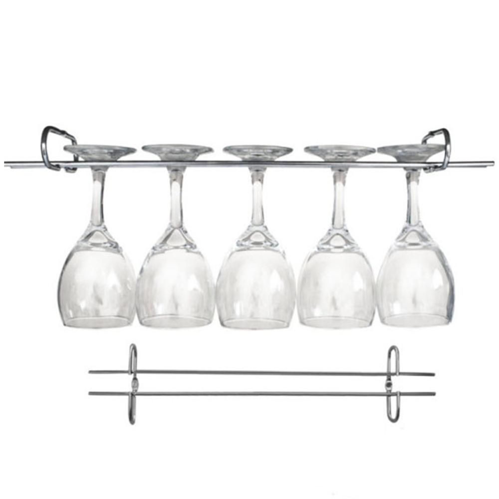 Encontraproduto.com.br - 6 Suportes Organizadores De Armário Porta Taças Cromado 42cm