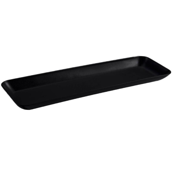 Encontraproduto.com.br - Kit 40 Petisqueiras Prato Porta Petisco Retangulares Grande Coza Preto