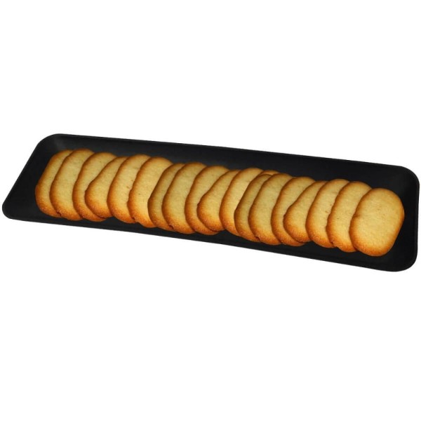 Encontraproduto.com.br - Kit 40 Petisqueiras Prato Porta Petisco Retangulares Grande Coza Preto