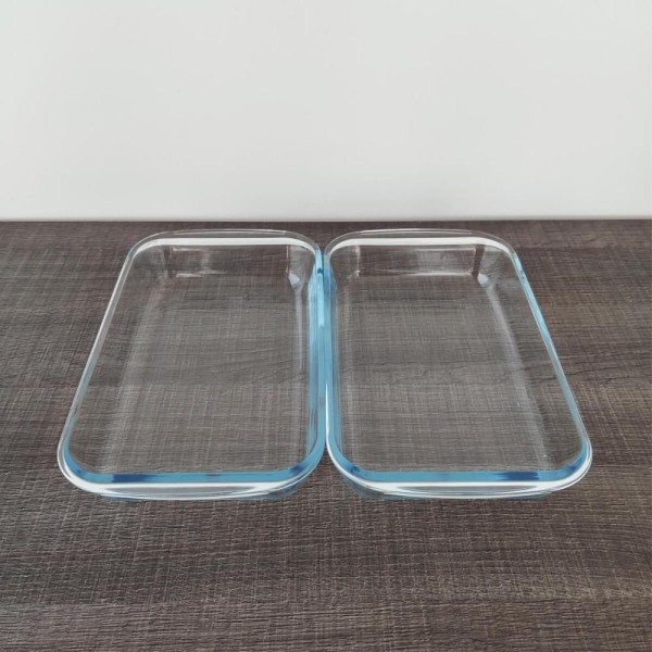 Encontraproduto.com.br - 2 Travessas Médias Formas De Vidro Assadeiras Retangulares 1,5l Sanremo