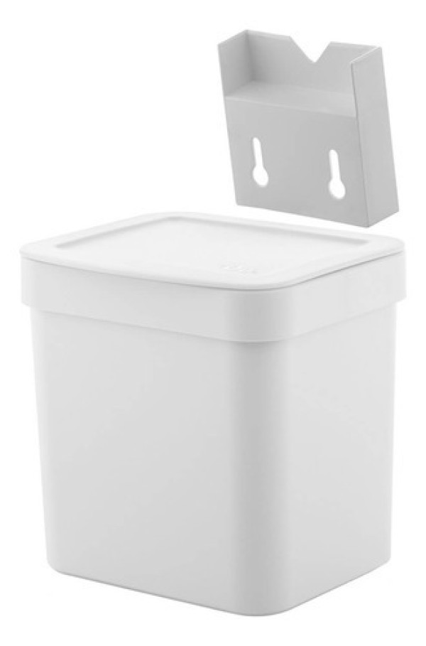 Encontraproduto.com.br - Lixeira Suspensa Com Suporte Para Fixação Trium Compacta Ou Cor Branco