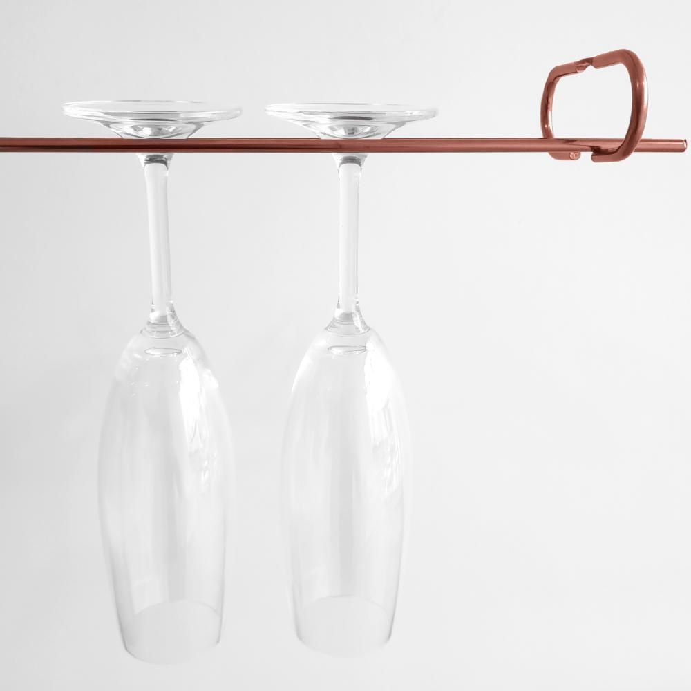 Encontraproduto.com.br - Conjunto 10 Organizadores Suportes De Taças 42cm Porta Taças Retos Rose Gold