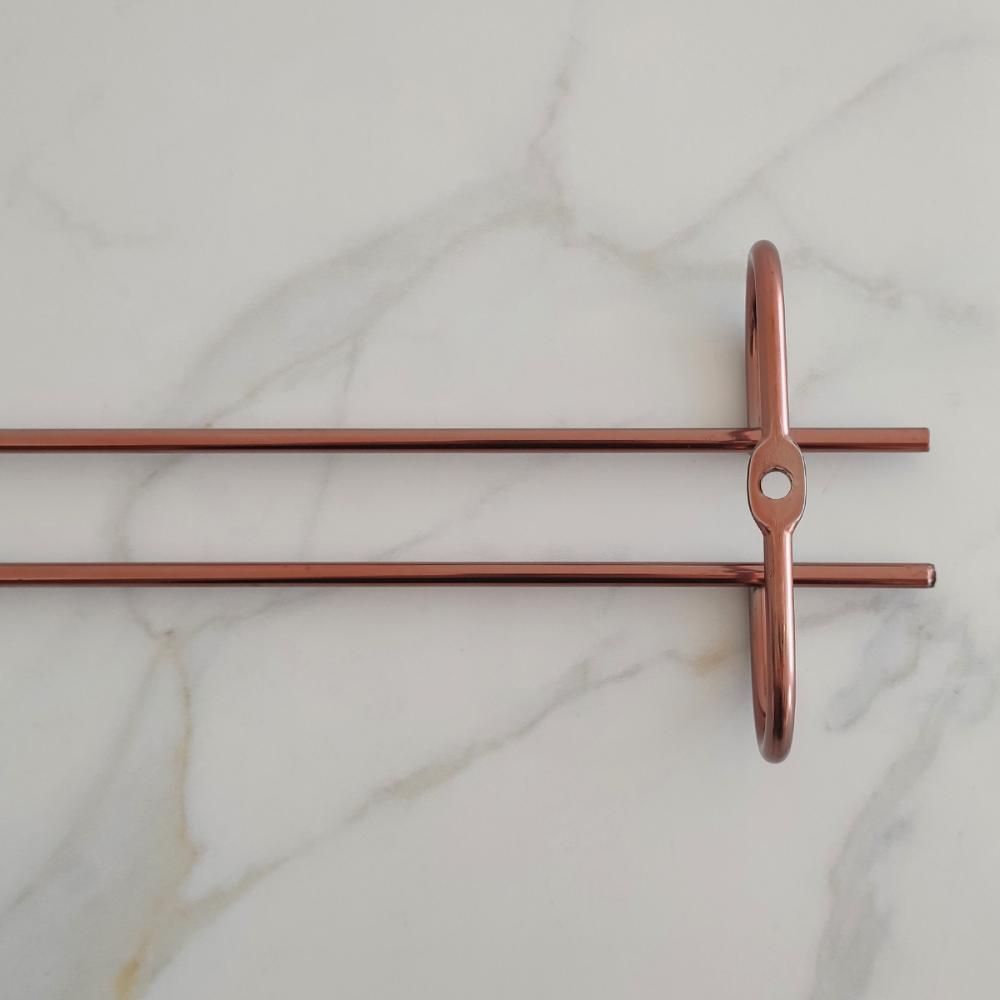 Encontraproduto.com.br - Conjunto 10 Organizadores Suportes De Taças 42cm Porta Taças Retos Rose Gold