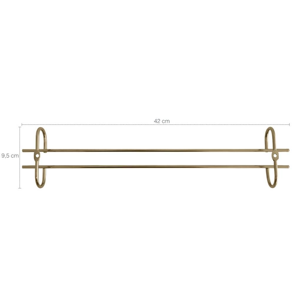 Encontraproduto.com.br - Conjunto 3 Organizadores Porta Taças 42cm Suportes Suspensos Para Taças Dourado