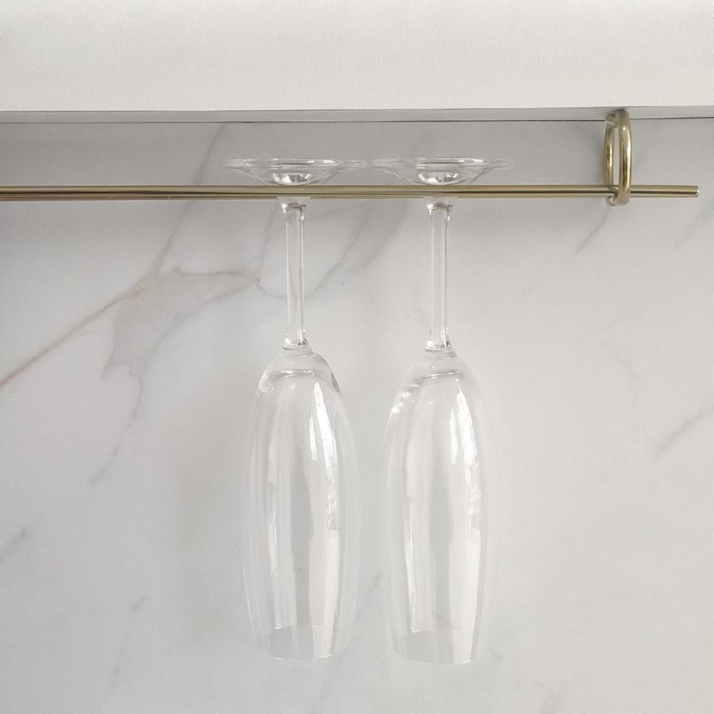 Encontraproduto.com.br - Conjunto 3 Organizadores Porta Taças 42cm Suportes Suspensos Para Taças Dourado
