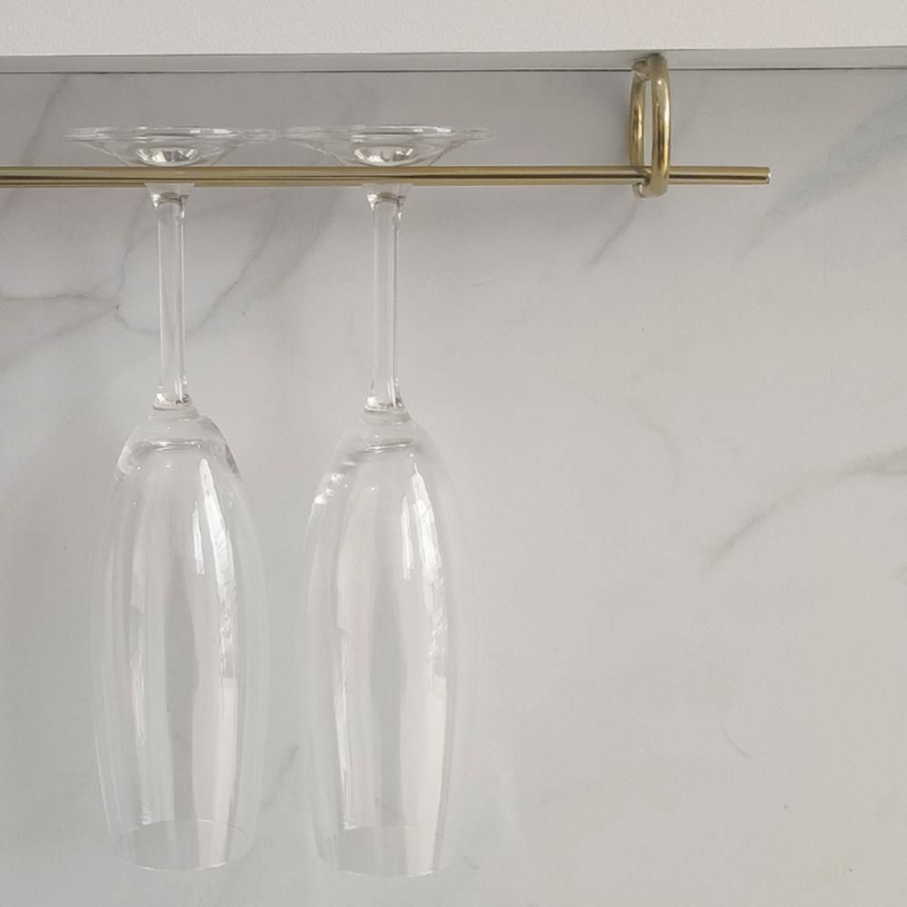 Encontraproduto.com.br - Kit 10 Organizadores Suspensos Para Taças 25cm Suportes Porta Taças Retos Dourado