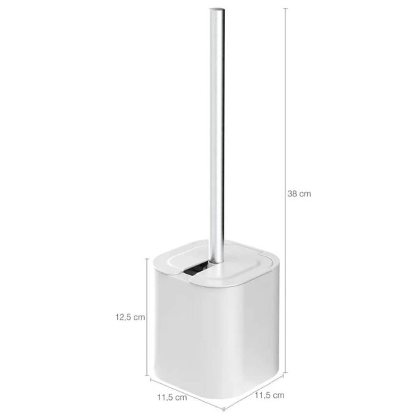 Encontraproduto.com.br - Conjunto Para Banheiro Lixeira De Pedal 12l Trium E Escova Sanitária Com Suporte Dual Branco Ou