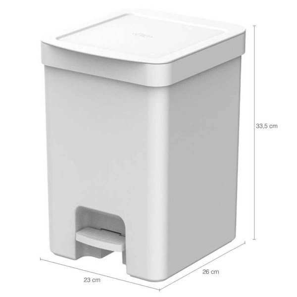 Encontraproduto.com.br - Conjunto Para Banheiro Lixeira De Pedal 12l Trium E Escova Sanitária Com Suporte Dual Branco Ou