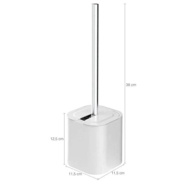 Encontraproduto.com.br - Conjunto Para Banheiro Lixeira De Pedal 12l Trium E Escova Sanitária Com Suporte Dual Branco Ou