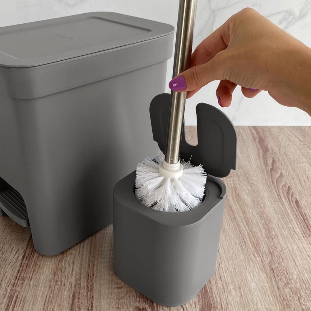 Encontraproduto.com.br - Conjunto 2 Escovas Sanitárias Com Suportes Para Banheiro Lavabo Polipropileno Dual Ou Chumbo