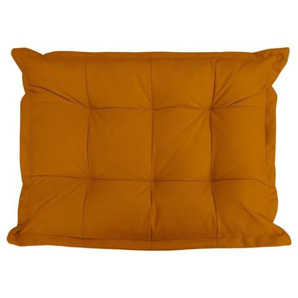 Encontraproduto.com.br - Kit 2 Puff Opala Retangular Para Sala e Quarto Suede Mostarda