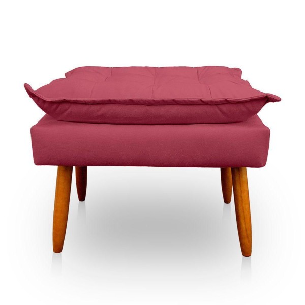 Encontraproduto.com.br - Kit 2 Puff Opala Retangular Para Sala e Quarto Suede Rose