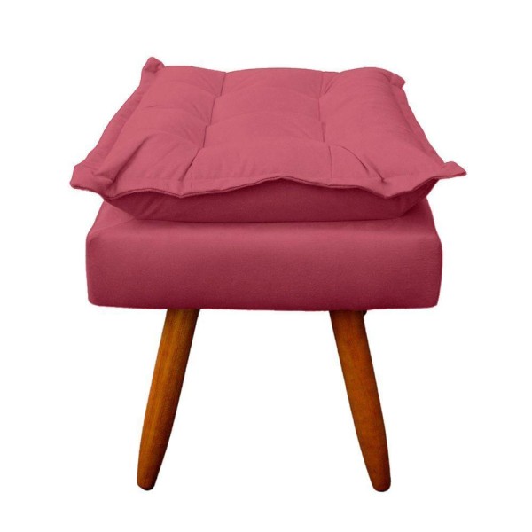 Encontraproduto.com.br - Kit 2 Puff Opala Retangular Para Sala e Quarto Suede Rose