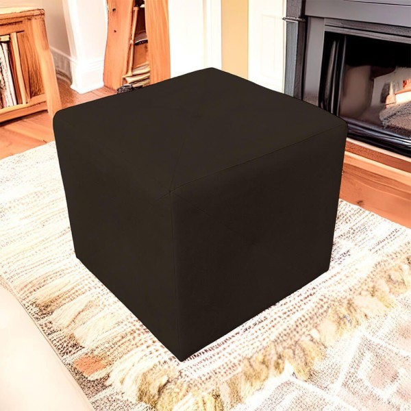 Encontraproduto.com.br - Kit 2 Puff Retangular Elo Para Sala e Quarto Suede Marrom